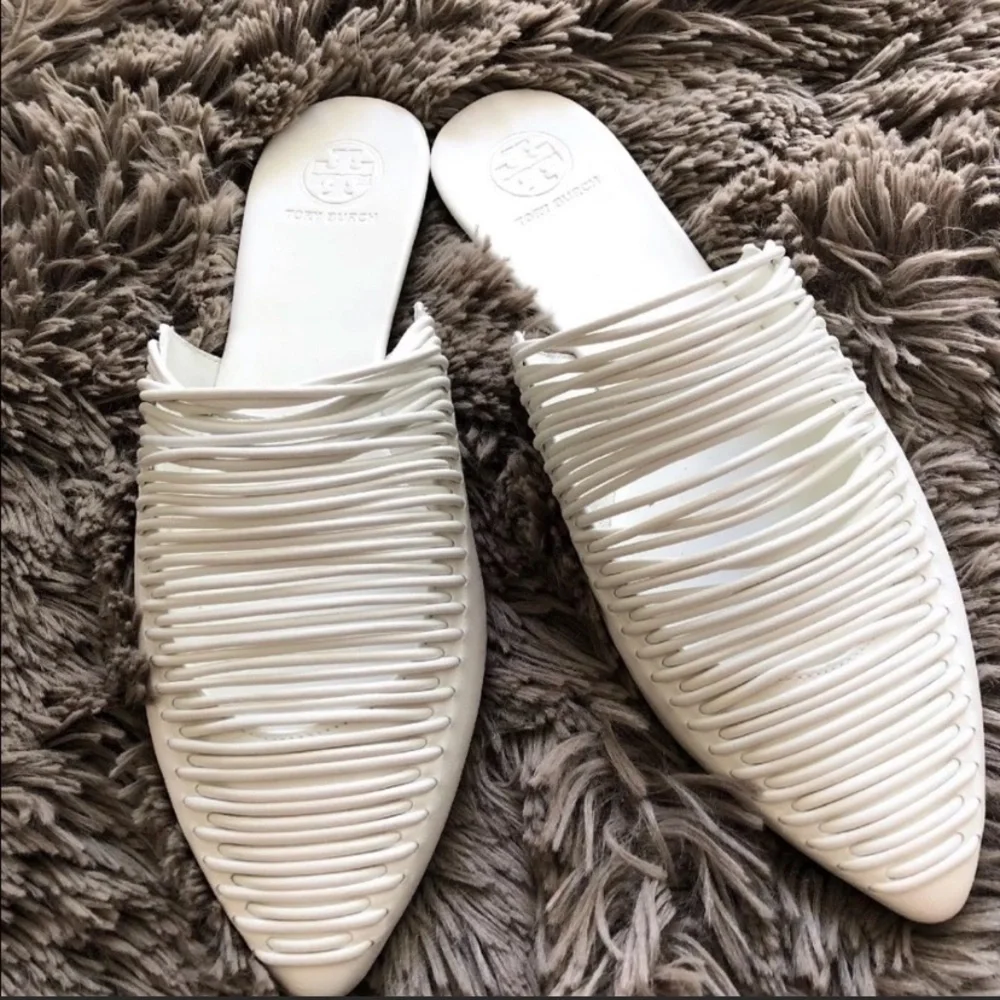 Tory Burch Sienna Woven Leather Pointy Toe Mules